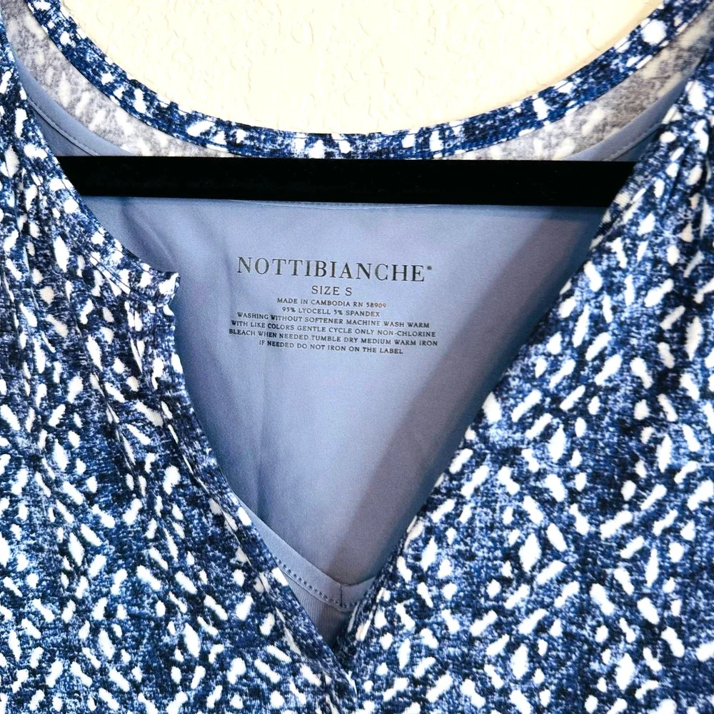 Nottibianche Women's Blue White Geometric Sleeveless Tank Tops Size Small - Picture 4 of 4